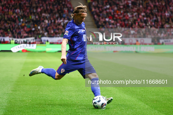 Luka Modric of Croatia during UEFA Nations League football match Poland - Croatia at National Stadium in Warsaw, Poland on October 15, 2024....