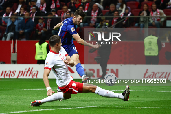 Petar Sucic of Croatia celebrates the goal during UEFA Nations League football match Poland - Croatia at National Stadium in Warsaw, Poland...