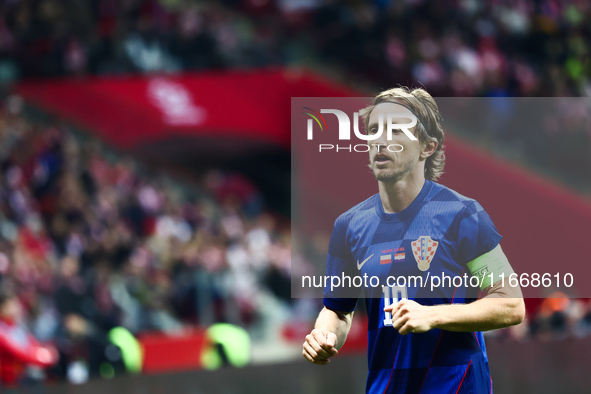 Luka Modric of Croatia during UEFA Nations League football match Poland - Croatia at National Stadium in Warsaw, Poland on October 15, 2024....