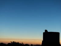 A view of Torre del Pizzo, in Gallipoli, Italy, on October 15, 2024 at sunset. (