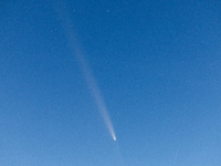 A view of the comet Tsuchinshan-ATLAS (C/2023 A3) in Gallipoli, Italy, on October 15, 2024. The comet's coma, or head, measures around 130,0...