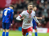 Sebastian Szymanski  goal celebration during UEFA Nations League match Poland vs Croatia in Warsaw Poland on 15 October 2024. (