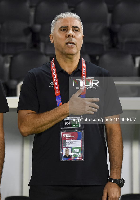 Makram Daboub, Head Coach of Palestine, looks on before the FIFA World Cup 2026 Qualification 3rd Round group B match between Palestine and...