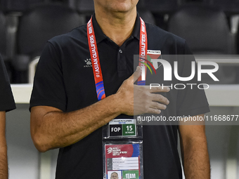 Makram Daboub, Head Coach of Palestine, looks on before the FIFA World Cup 2026 Qualification 3rd Round group B match between Palestine and...