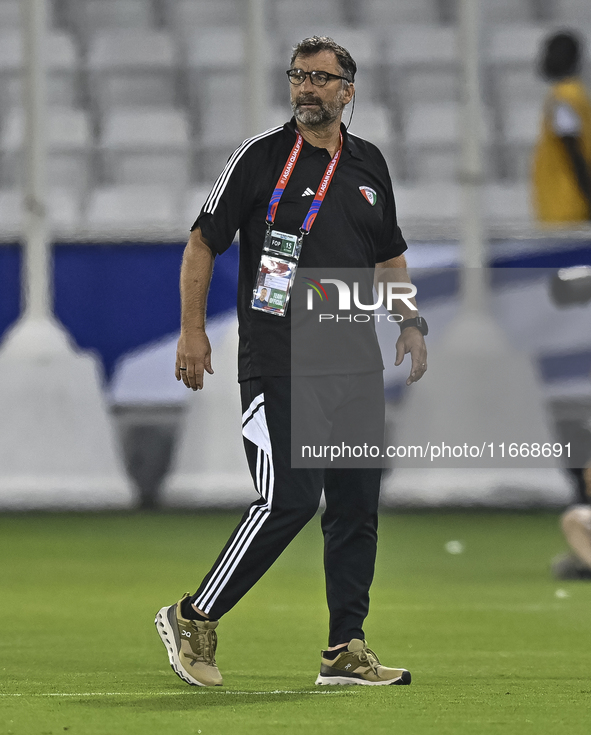 Juan Pizzi, head coach of Kuwait, reacts during the FIFA World Cup 2026 Qualification 3rd Round group B match between Palestine and Kuwait a...