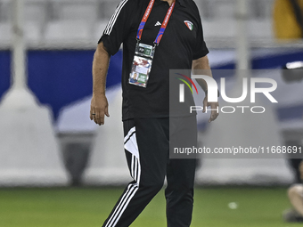 Juan Pizzi, head coach of Kuwait, reacts during the FIFA World Cup 2026 Qualification 3rd Round group B match between Palestine and Kuwait a...