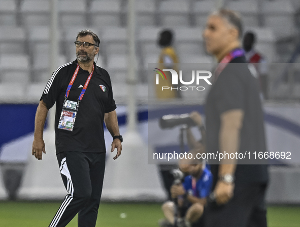 Juan Pizzi, head coach of Kuwait, reacts during the FIFA World Cup 2026 Qualification 3rd Round group B match between Palestine and Kuwait a...