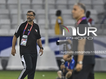 Juan Pizzi, head coach of Kuwait, reacts during the FIFA World Cup 2026 Qualification 3rd Round group B match between Palestine and Kuwait a...