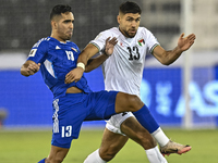 Omar Faraj of Palestine competes for the ball with Rashed Aldousari of Kuwait during the FIFA World Cup 2026 Qualification 3rd Round group B...