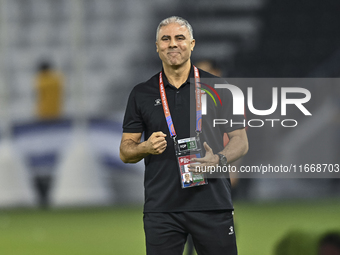 Makram Daboub, Head Coach of Palestine, reacts during the FIFA World Cup 2026 Qualification 3rd Round group B match between Palestine and Ku...