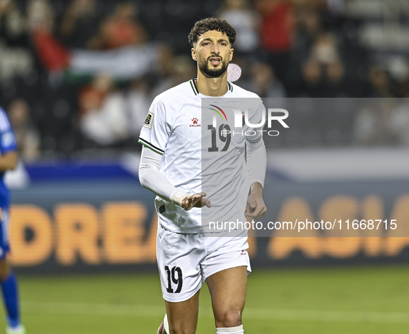 Wessam Abouli of Palestine celebrates after scoring a goal during the FIFA World Cup 2026 Qualification 3rd Round group B match between Pale...