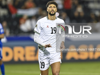 Wessam Abouli of Palestine celebrates after scoring a goal during the FIFA World Cup 2026 Qualification 3rd Round group B match between Pale...