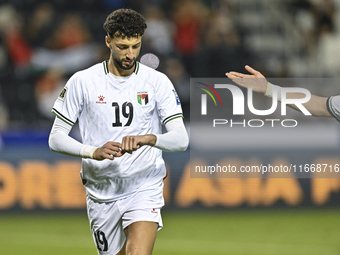 Wessam Abouli of Palestine celebrates after scoring a goal during the FIFA World Cup 2026 Qualification 3rd Round group B match between Pale...