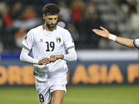 Wessam Abouli of Palestine celebrates after scoring a goal during the FIFA World Cup 2026 Qualification 3rd Round group B match between Pale...