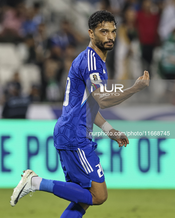 Yousef Alsulaiman of Kuwait celebrates after scoring a goal during the FIFA World Cup 2026 Qualification 3rd Round group B match between Pal...