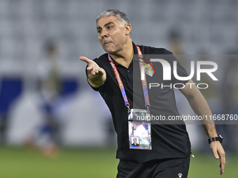 Makram Daboub, Head Coach of Palestine, reacts during the FIFA World Cup 2026 Qualification 3rd Round group B match between Palestine and Ku...