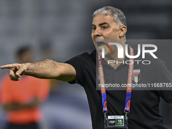 Makram Daboub, Head Coach of Palestine, reacts during the FIFA World Cup 2026 Qualification 3rd Round group B match between Palestine and Ku...