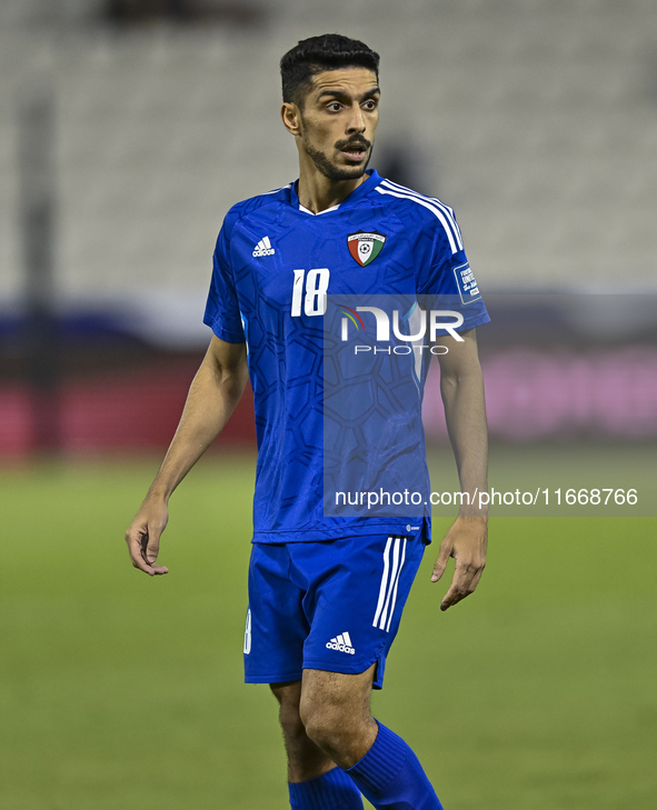 Athbi Saleh of Kuwait plays in the FIFA World Cup 2026 Qualification 3rd Round group B match between Palestine and Kuwait at Jassim Bin Hama...