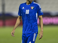 Athbi Saleh of Kuwait plays in the FIFA World Cup 2026 Qualification 3rd Round group B match between Palestine and Kuwait at Jassim Bin Hama...