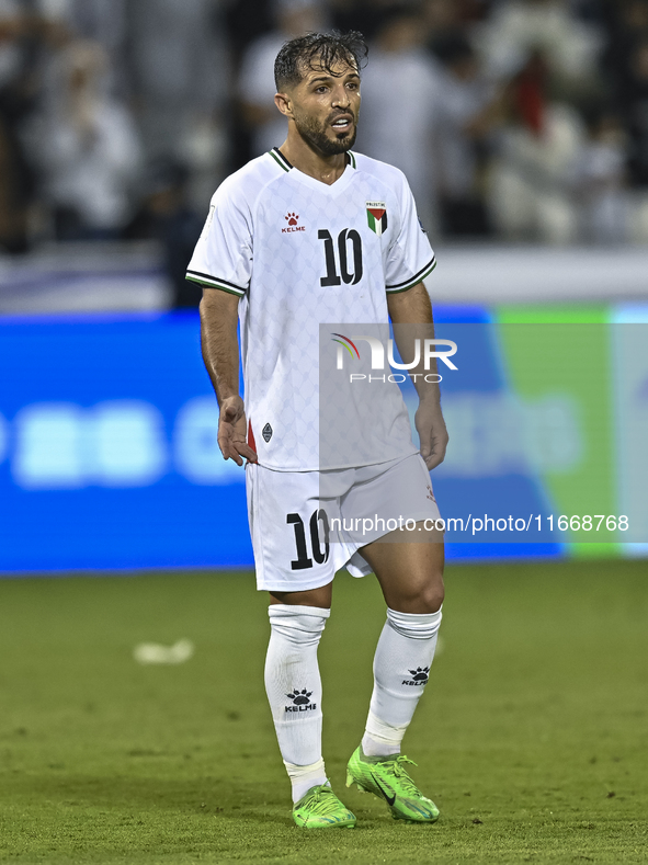 Mahmoud Abuwarda of Palestine plays in the FIFA World Cup 2026 Qualification 3rd Round group B match between Palestine and Kuwait at Jassim...