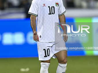 Mahmoud Abuwarda of Palestine plays in the FIFA World Cup 2026 Qualification 3rd Round group B match between Palestine and Kuwait at Jassim...