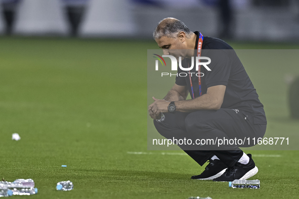 Makram Daboub, Head Coach of Palestine, reacts during the FIFA World Cup 2026 Qualification 3rd Round group B match between Palestine and Ku...