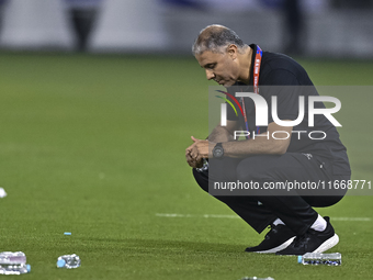 Makram Daboub, Head Coach of Palestine, reacts during the FIFA World Cup 2026 Qualification 3rd Round group B match between Palestine and Ku...