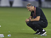 Makram Daboub, Head Coach of Palestine, reacts during the FIFA World Cup 2026 Qualification 3rd Round group B match between Palestine and Ku...