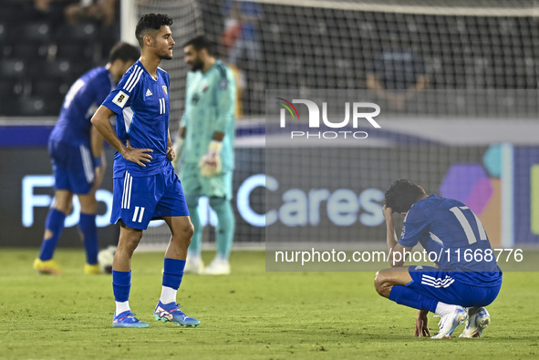 Players of Kuwait react after the FIFA World Cup 2026 Qualification 3rd Round group B match between Palestine and Kuwait at Jassim Bin Hamad...