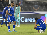 Players of Kuwait react after the FIFA World Cup 2026 Qualification 3rd Round group B match between Palestine and Kuwait at Jassim Bin Hamad...