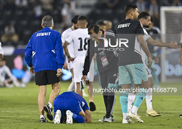 Players of Kuwait react after the FIFA World Cup 2026 Qualification 3rd Round group B match between Palestine and Kuwait at Jassim Bin Hamad...