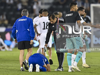 Players of Kuwait react after the FIFA World Cup 2026 Qualification 3rd Round group B match between Palestine and Kuwait at Jassim Bin Hamad...