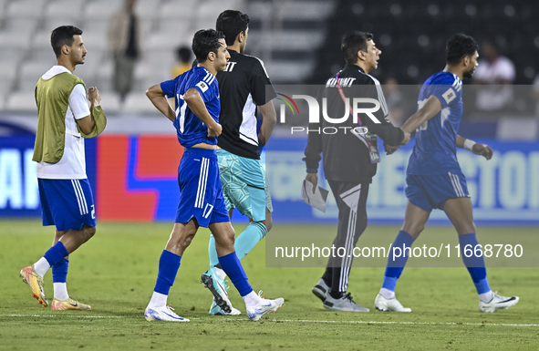 Players of Kuwait react after the FIFA World Cup 2026 Qualification 3rd Round group B match between Palestine and Kuwait at Jassim Bin Hamad...