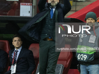 Coach Michal Probierz during UEFA Nations League match Poland vs Croatia in Warsaw Poland on 15 October 2024. (