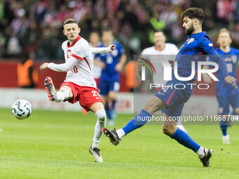 Sebastian Szymanski , Josko Gvardiol  during UEFA Nations League match Poland vs Croatia in Warsaw Poland on 15 October 2024. (