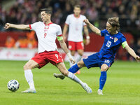 Robert Lewandowski , Luka Modric  during UEFA Nations League match Poland vs Croatia in Warsaw Poland on 15 October 2024. (