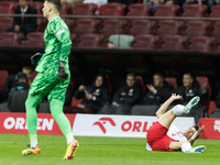 Dominik Livakovic , Robert Lewandowski  during UEFA Nations League match Poland vs Croatia in Warsaw Poland on 15 October 2024. (