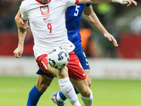 Robert Lewandowski , Martin Erlic  during UEFA Nations League match Poland vs Croatia in Warsaw Poland on 15 October 2024. (