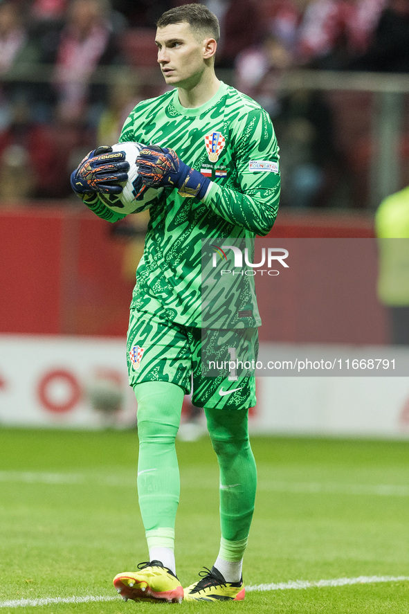 Dominik Livakovic  during UEFA Nations League match Poland vs Croatia in Warsaw Poland on 15 October 2024. 