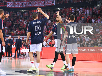 Shavon Shields of EA7 Emporio Armani Milan participates in the Euroleague, Round 3 match between Olympiacos Piraeus and EA7 Emporio Armani M...