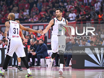 Giampaolo Ricci of EA7 Emporio Armani Milan plays during the Euroleague, Round 3 match between Olympiacos Piraeus and EA7 Emporio Armani Mil...