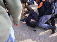 Indigenous demonstrators clash with police near the U.S. Capitol in Washington, D.C. on October 15, 2024 after U.S. Park Police attempt to c...