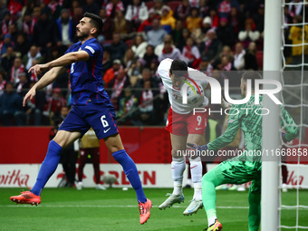 Robert Lewandowski of Poland during UEFA Nations League football match Poland - Croatia at National Stadium in Warsaw, Poland on October 15,...