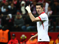 Robert Lewandowski of Poland during UEFA Nations League football match Poland - Croatia at National Stadium in Warsaw, Poland on October 15,...