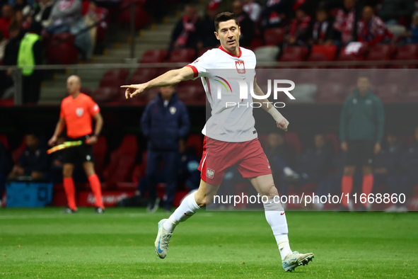 Robert Lewandowski of Poland during UEFA Nations League football match Poland - Croatia at National Stadium in Warsaw, Poland on October 15,...