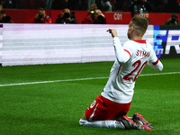 Sebastian Szymanski of Poland celebrates the goal during UEFA Nations League football match Poland - Croatia at National Stadium in Warsaw,...