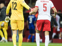 Marcin Bulka , Jan Bednarek  during UEFA Nations League match Poland vs Croatia in Warsaw Poland on 15 October 2024. (