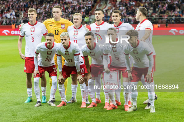 Team Poland before the match during UEFA Nations League match Poland vs Croatia in Warsaw Poland on 15 October 2024. 