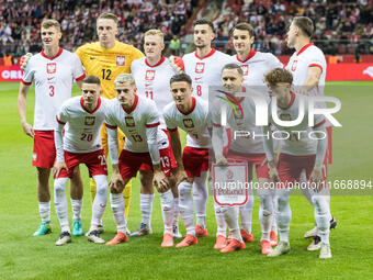 Team Poland before the match during UEFA Nations League match Poland vs Croatia in Warsaw Poland on 15 October 2024. (