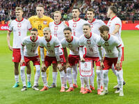 Team Poland before the match during UEFA Nations League match Poland vs Croatia in Warsaw Poland on 15 October 2024. (